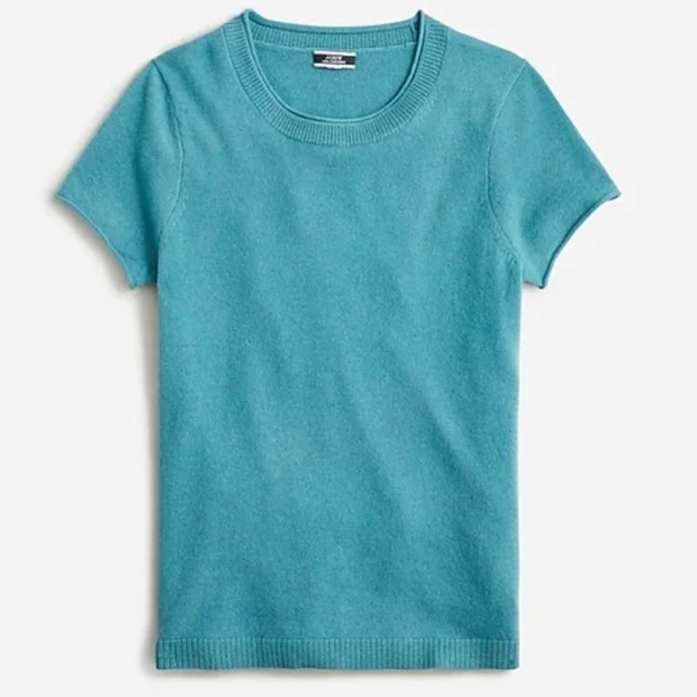 J CREW Turquoise Cashmere Relaxed T-Shirt Size S